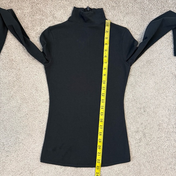 Skims Cotton Jersey Turtleneck Long Sleeve Top Soot Black S - Picture 9 of 9